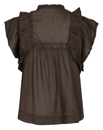Neo Noir - Jayla S Voile Top - Dark Brown